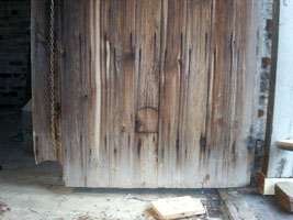 Cat flaps in the hay-loft door