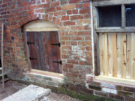 The ground floor windows closed over
