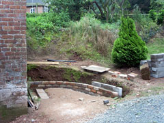 part built retaining wall