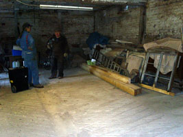 A view of the workshop cum stable