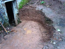 Preparations for a retaining wall