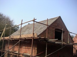 The newly re-slated roof