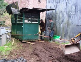 Moving the old timekeepers hut