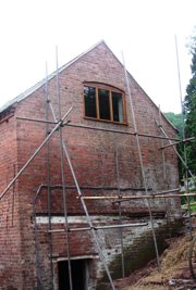The North Window in place