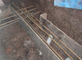 Reinforcing in place ready for concrete